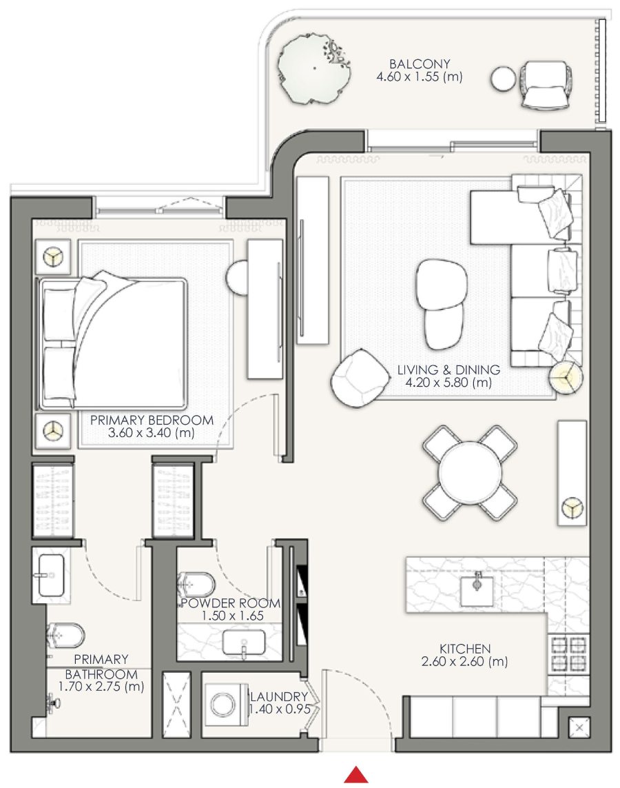 1Bedrooms floor plan